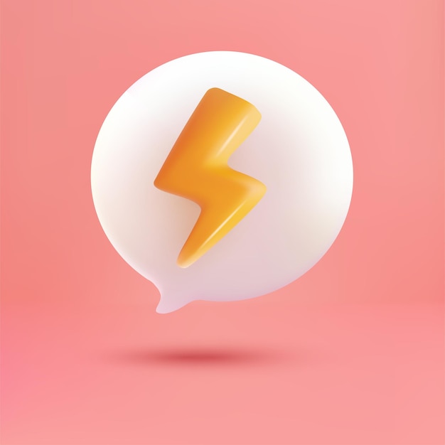 Notification thunder speech bubble chat