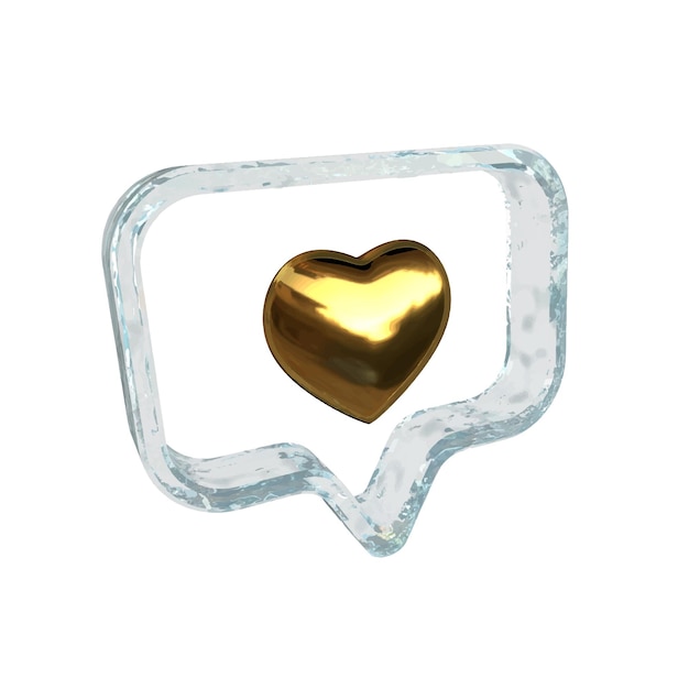 Notification with a 3d heart inside