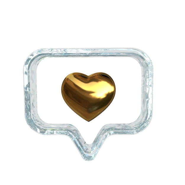 Notification with a 3d heart inside