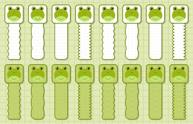 Vector notitie stickerset met frog