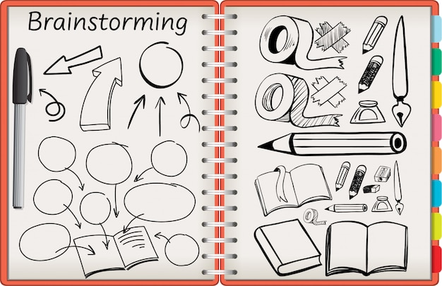 Notitieblok openen met briefpapier symbool