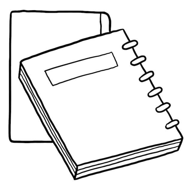 Vector notitieboek gepatcht praktijk teken cartoon doodle kawaii anime kleurplaat leuke illustratie tekening