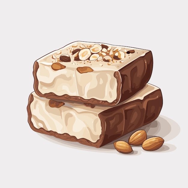 Nougat vector on white background