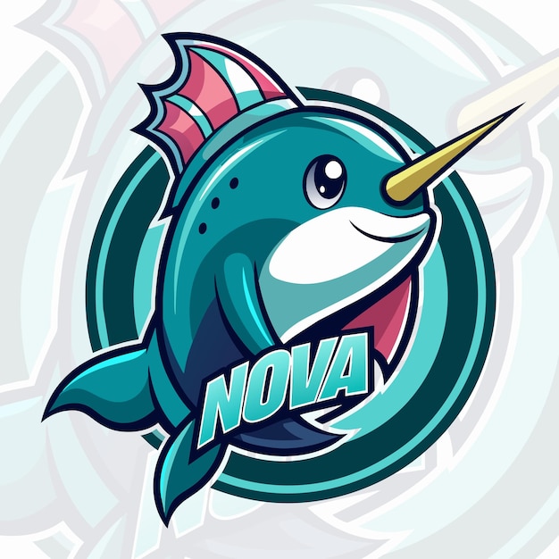 Vector nova shark mascot logo