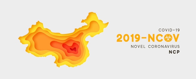 新型コロナウイルス (2019-nCoV)。アジア中国の感染の震源地、武漢の都市、地図のインフォグラフィック。中国病原体呼吸器コロナウイルス 2019-nCoV。ウイルス Covid 19-NCP。 nCoV 一本鎖 RNA ウイルス。