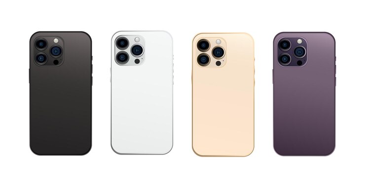 Vector novelty modern gadget for smartphone 14 pro version set of 4 pcs new original colors vector