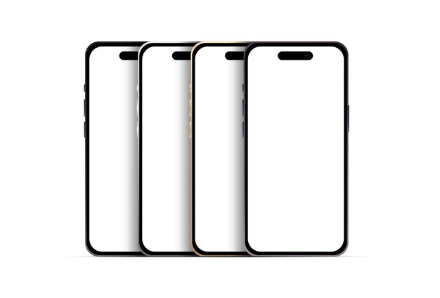 Новинка современный гаджет для смартфона 14 pro версия набор из 4 штук новые оригинальные цвета шаблона для веб-дизайна на белом фоне вектор