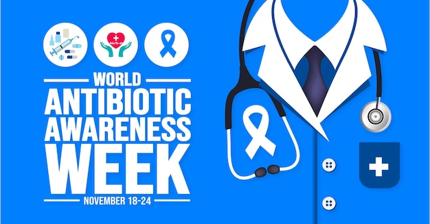 November is Antibiotic Awareness Week background template Holiday concept background banner