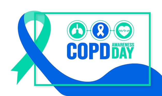 벡터 11월은 copd 인식의 날 배경 템플릿입니다. 휴일 개념 배경 배너 플래카드