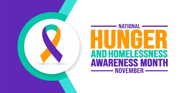 November is National Hunger and Homelessness Awareness Month background template Holiday concept