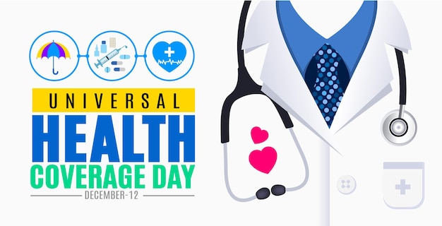 November is Universal Health Coverage day background template Holiday concept