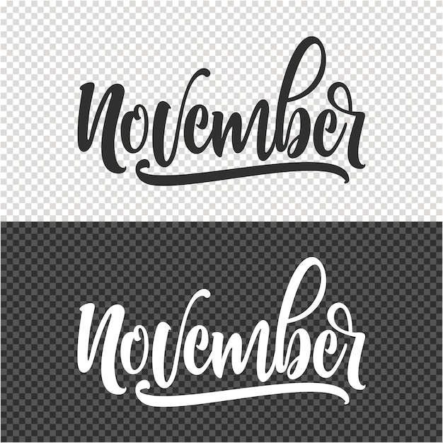 november lettering clipart element ontwerp