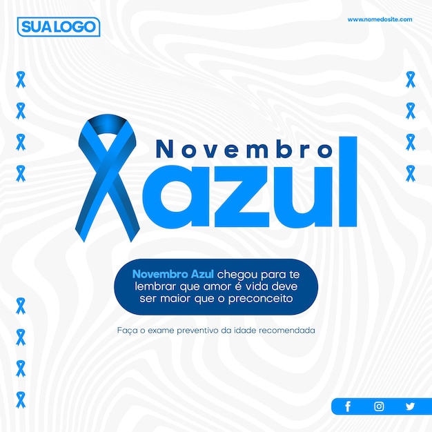 Vector november prostate cancer awareness month social media post template