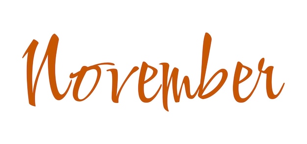 November Vector lettering.  Modern calligraphy style.