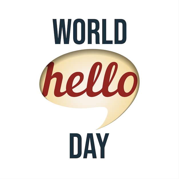 Vector november world hello day concept backgroundpaper cut postcard