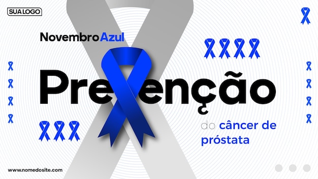 Vettore modello di banner post cancro alla prostata novembro azul