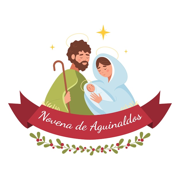 Novena De Aguinaldos. Spanish translation. Ninth of Bonuses. Catholic Christmas customs.