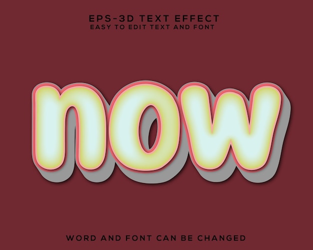 Now 3d text effect