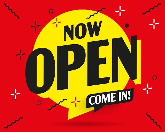 Now open come in shop invitation banner