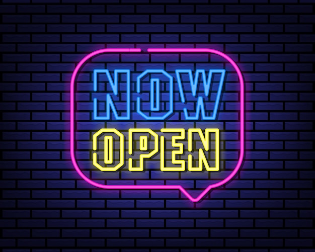 Now open neon sign