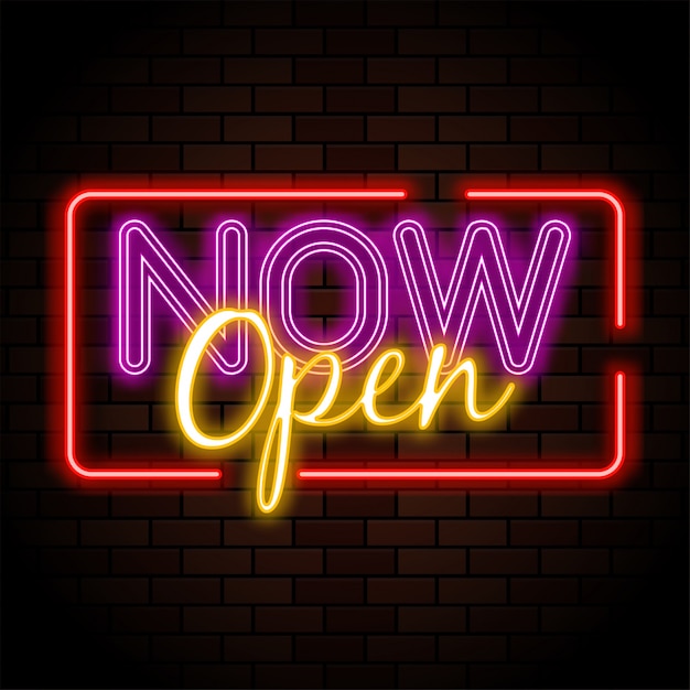 now open neon sign