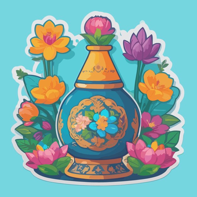 Nowruz color cartoon vector