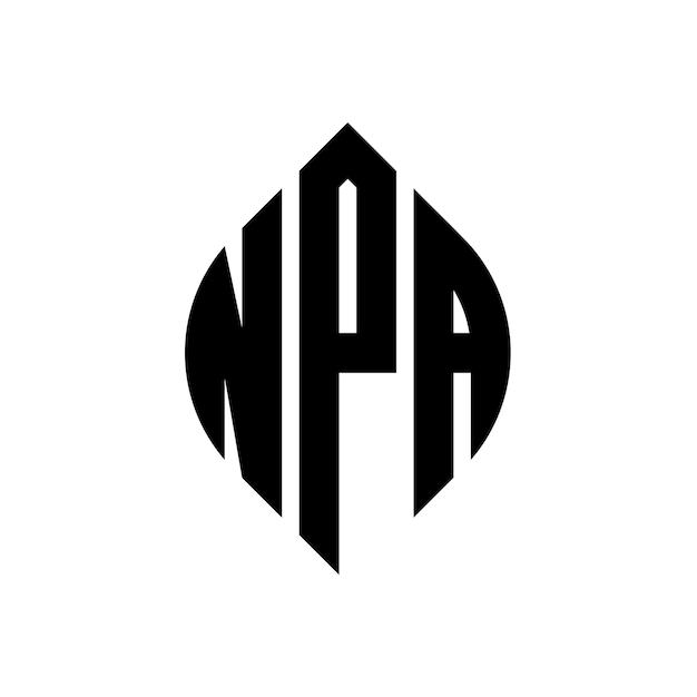 Vector npa circle letter logo design with circle and ellipse shape npa ellipse letters with typographic style the three initials form a circle logo npa circle emblem abstract monogram letter mark vector