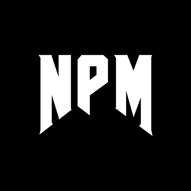 NPM letter logo design for technology company NPM logo design black and white color combination NPM logo NPM vector NPM design NPM icon NPM alphabet NPM typography logo design