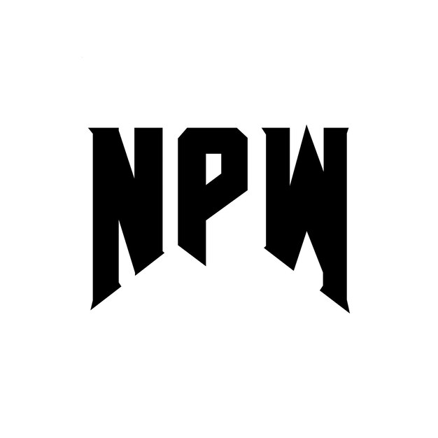 NPW letter logo design for technology company NPW logo design black and white color combination NPW logo NPW vector NPW design NPW icon NPW alphabet NPW typography logo design