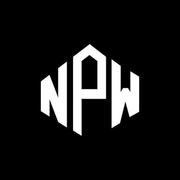 Vector npw letter logo ontwerp met veelhoek vorm npw veelhoek en kubus vorm logo ontwerp npw zeshoek vector logo sjabloon witte en zwarte kleuren npw monogram bedrijf en vastgoed logo