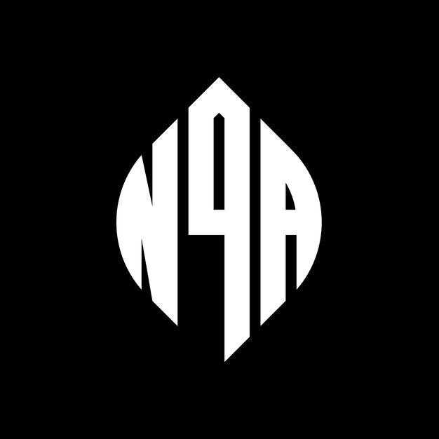 nqa circle letter logo design with circle and ellipse shape nqa ellipse letters with typographic style the three initials form a circle logo nqa circle emblem abstract monogram letter mark vector
