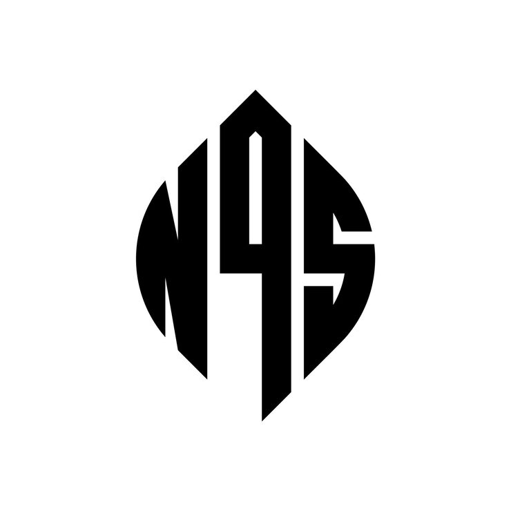 Vector 원과 타원형으로 된 nqs 원자 로고 디자인 nqs 타원형 글자 타이포그래피 스타일 세 개의 이니셜은 원을 형성합니다 nqs 서클 블럼 추상 모노그램 글자 마크 터