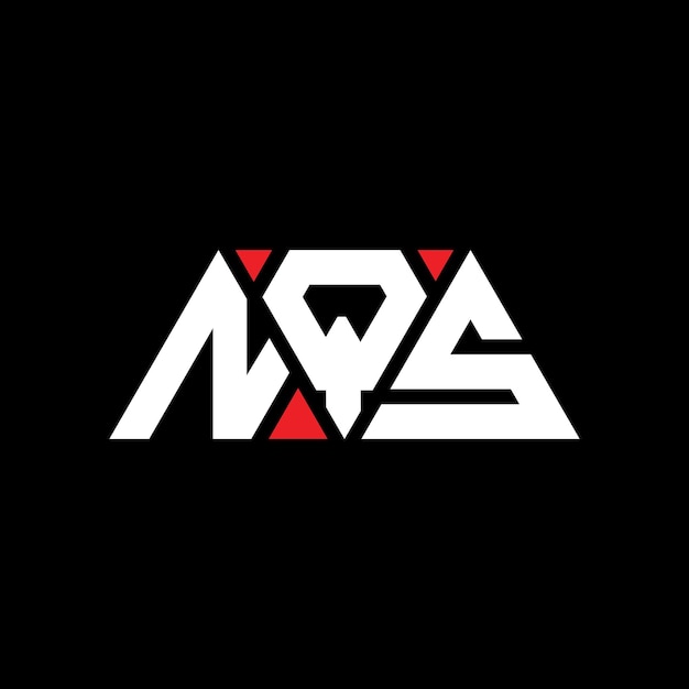 NQS 三角形字母标志设计与三角形 NQS三角形标志设计 单体 NQS 三角形矢量标志模板与红色 NQS的三角形标志 简单 优雅和豪华 NQS标志