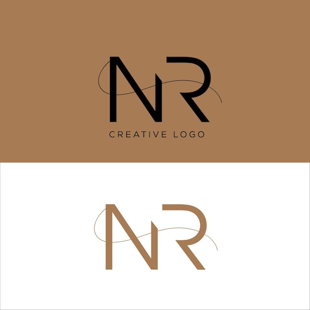 NR initial letter logo design