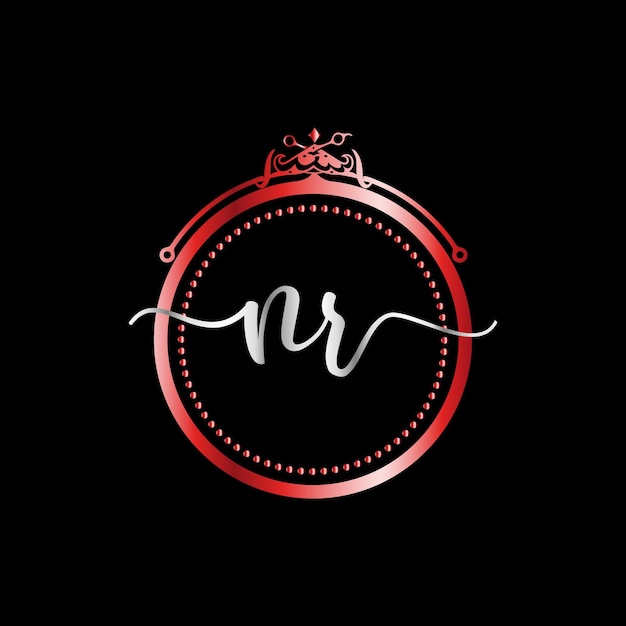 Nr monograms logo, salon, luxury cosmetics spa beauty vector template