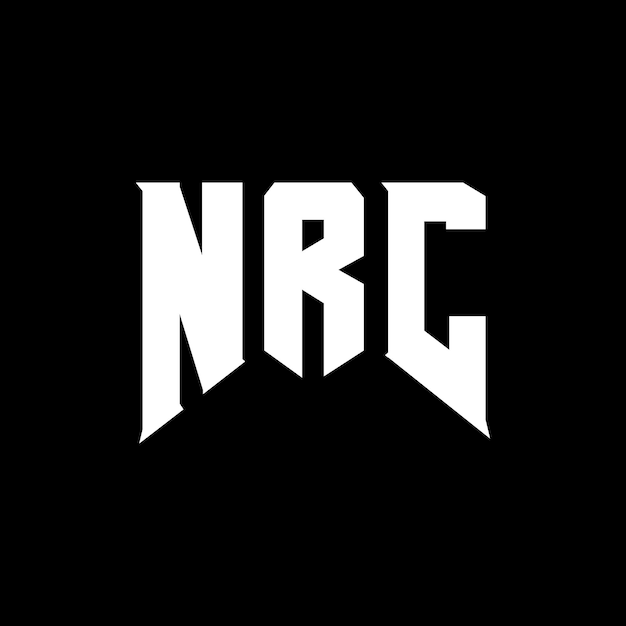 NRCのロゴデザイン 黒と白の色の組み合わせ NRCロゴ ベクトル NRCアイコン NRCアルファベット NRCタイポグラフィー