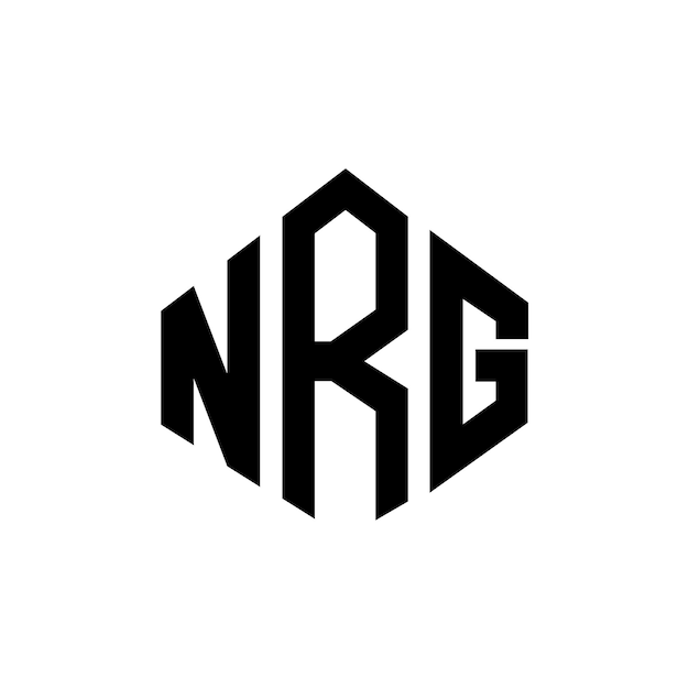 Il logo della lettera nrg con forma di poligono nrg poligono e forma di cubo logo design nrg esagono vettoriale modello di logo colori bianco e nero nrg monogramma business e logo immobiliare