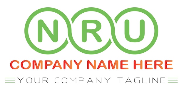 Vector nru letter logo design