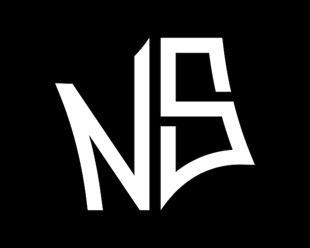 Design vettoriale delle lettere del logo ns