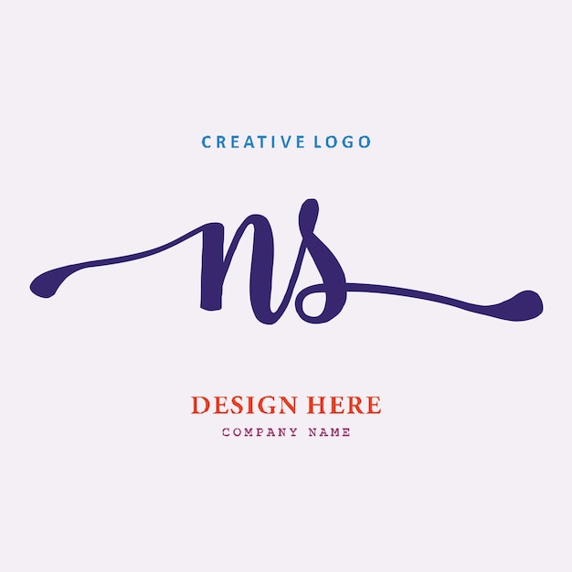 NS lettering logo is simple easy to understand and authoritative