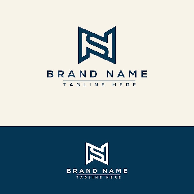 Элемент векторного графического брендинга шаблона логотипа NS.