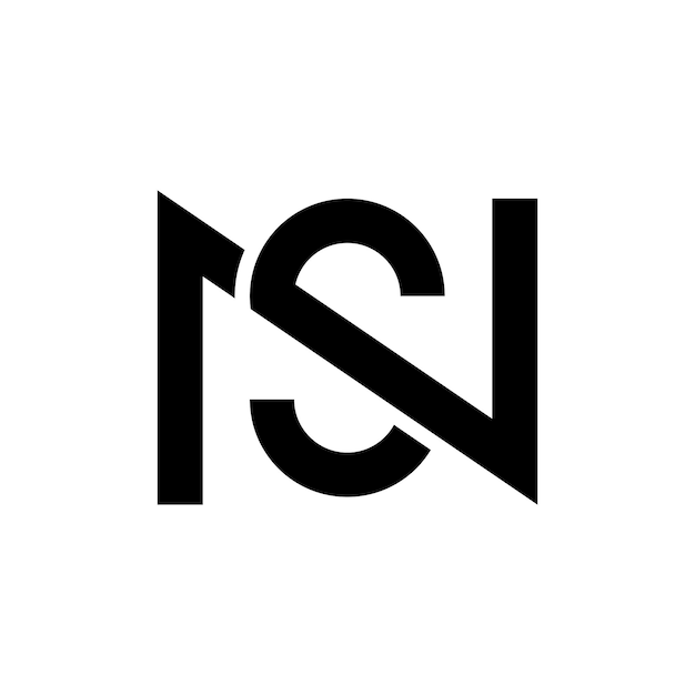 Vettore design moderno del logo ns