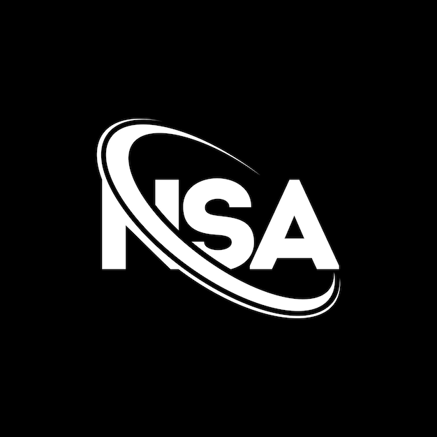 Vettore logo della nsa lettera design del logo della nsa lettere iniziali logo della nsa collegato con cerchio e monogramma in maiuscolo logo della nsa tipografia per il business tecnologico e il marchio immobiliare