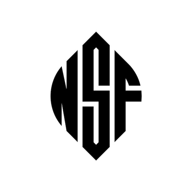 Vettore nsf cerchio lettera logo design con forma di cerchio e ellisse nsf ellisse lettere con stile tipografico le tre iniziali formano un logo cerchio nsf cerchio emblema astratto monogramma lettera segno vettore