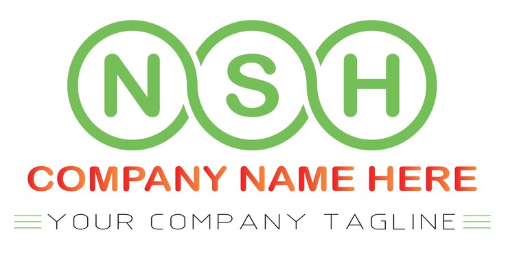 Vector nsh brief logo ontwerp