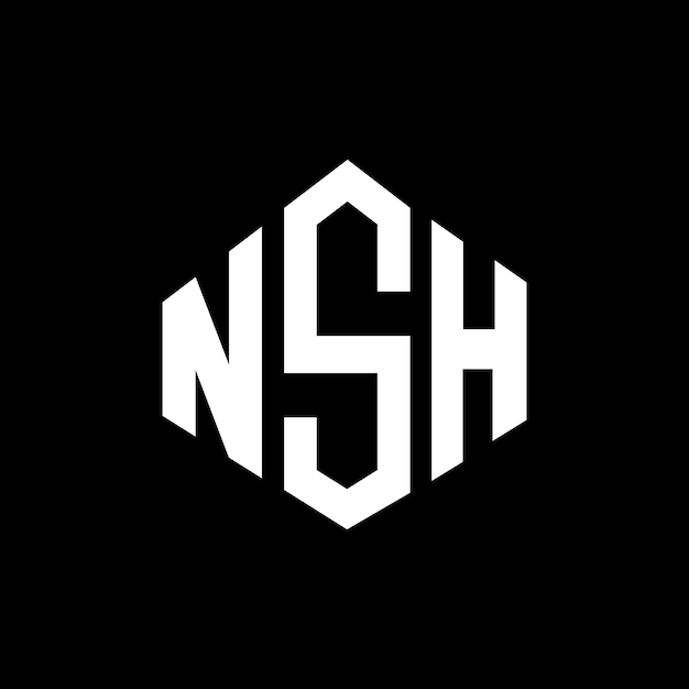NSH letter logo ontwerp met veelhoek vorm NSH veelhoek en kubus vorm logo ontwerp NSH zeshoek vector logo sjabloon witte en zwarte kleuren NSH monogram bedrijf en vastgoed logo