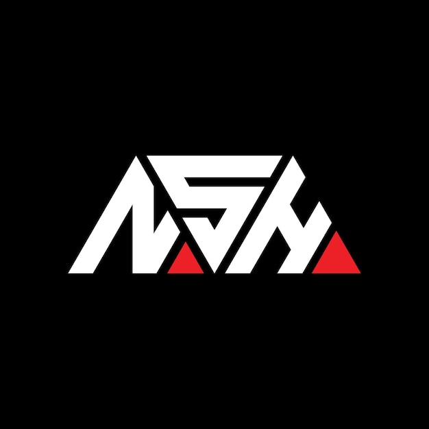 NSH triangle letter logo design with triangle shape NSH triangle logo design monogram NSH triangle vector logo template with red color NSH triangular logo Simple Elegant and Luxurious Logo NSH