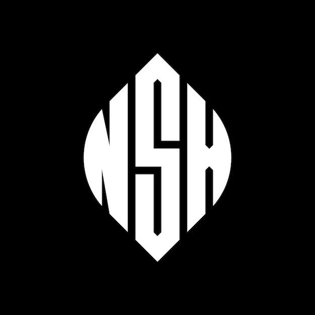 NSX circle letter logo design with circle and ellipse shape