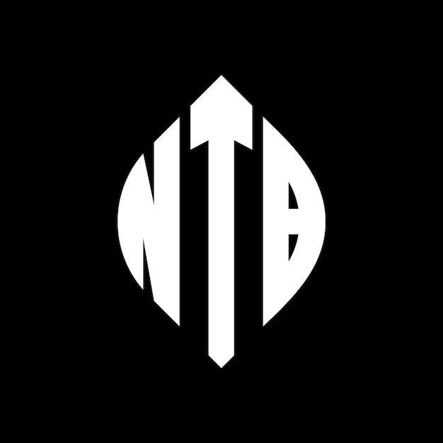 NTB circle letter logo design with circle and ellipse shape NTB ellipse letters with typographic style The three initials form a circle logo NTB Circle Emblem Abstract Monogram Letter Mark Vector