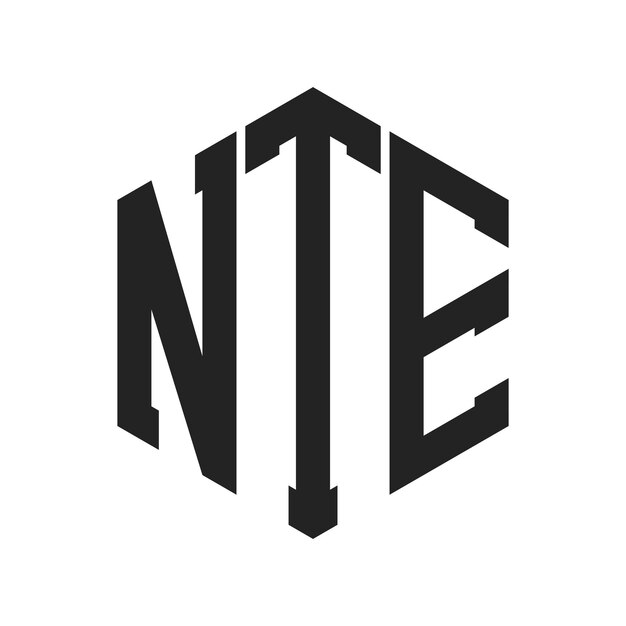 NTE ロゴ デザイン イニシャルレター NTE モノグラム ロゴ ヘクサゴン形